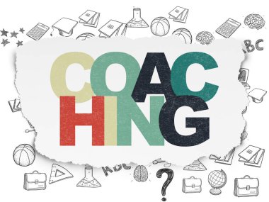 Kavram öğrenme: yırtık kağıt arka plan üzerinde koçluk