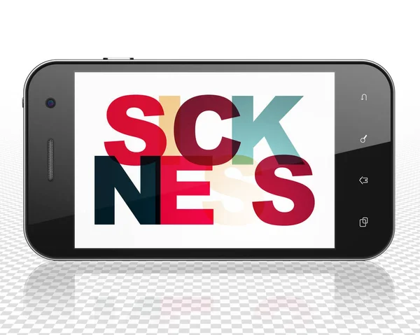 Gesundheitskonzept: Smartphone mit Krankmeldung — Stockfoto