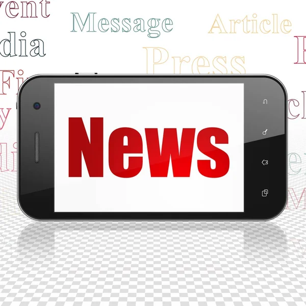 Concepto de noticias: Smartphone con noticias en pantalla —  Fotos de Stock