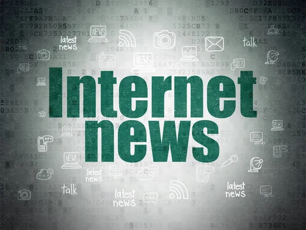 News concept: Internet News on Digital Data Paper background — Stock Photo, Image