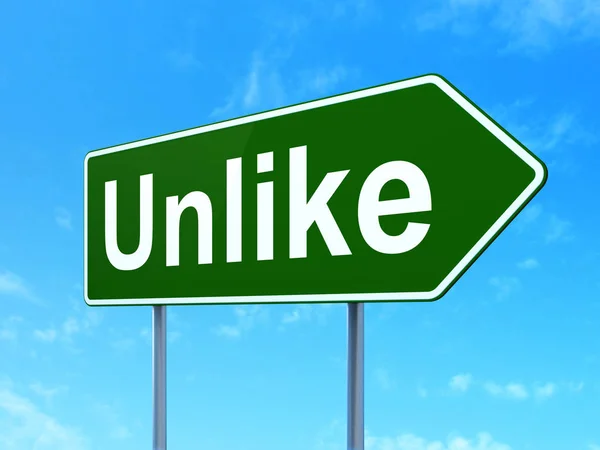 Social media concept: Unlike on road sign background — Stock Photo, Image