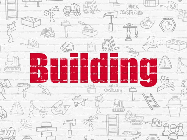 Building construction concept: Building on wall background — Stock Photo, Image