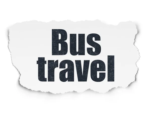 Concepto de viaje: Bus Travel on Torn Paper background —  Fotos de Stock