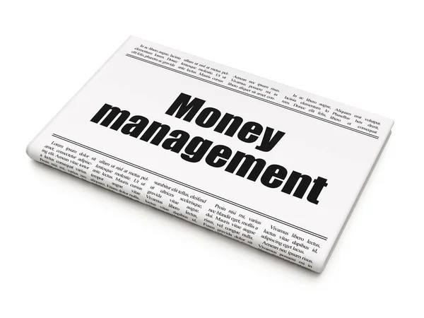 Bankacılık kavramı: gazete başlığı para yönetimi — Stok fotoğraf