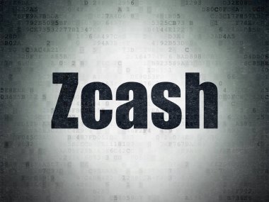 Cryptocurrency kavramı: Zcash dijital veri kağıt arka plan üzerinde