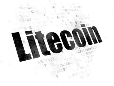 Blockchain kavramı: Litecoin dijital arka plan üzerinde