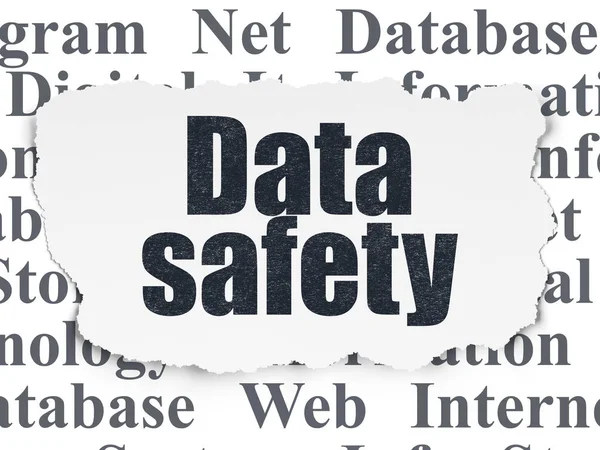 Adatok fogalma: adatok biztonsági szakadt papír alapon — Stock Fotó