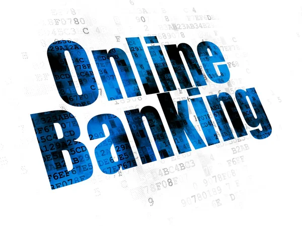 Концепция банковского обслуживания: Интернет-банкинг на цифровом фоне — стоковое фото