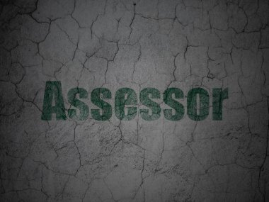 Sigorta kavramı: grunge duvar arka plan üzerinde değerlendirme uzmanı