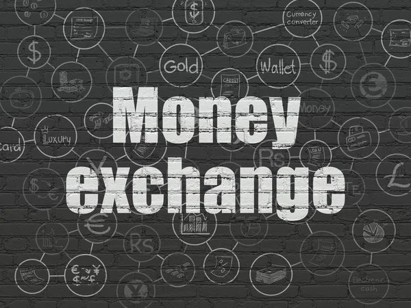 Currency concept: Money Exchange on wall background — Stock Photo, Image