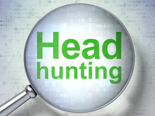 Finance concept: Head Hunting with optical glass — Stock Photo, Image
