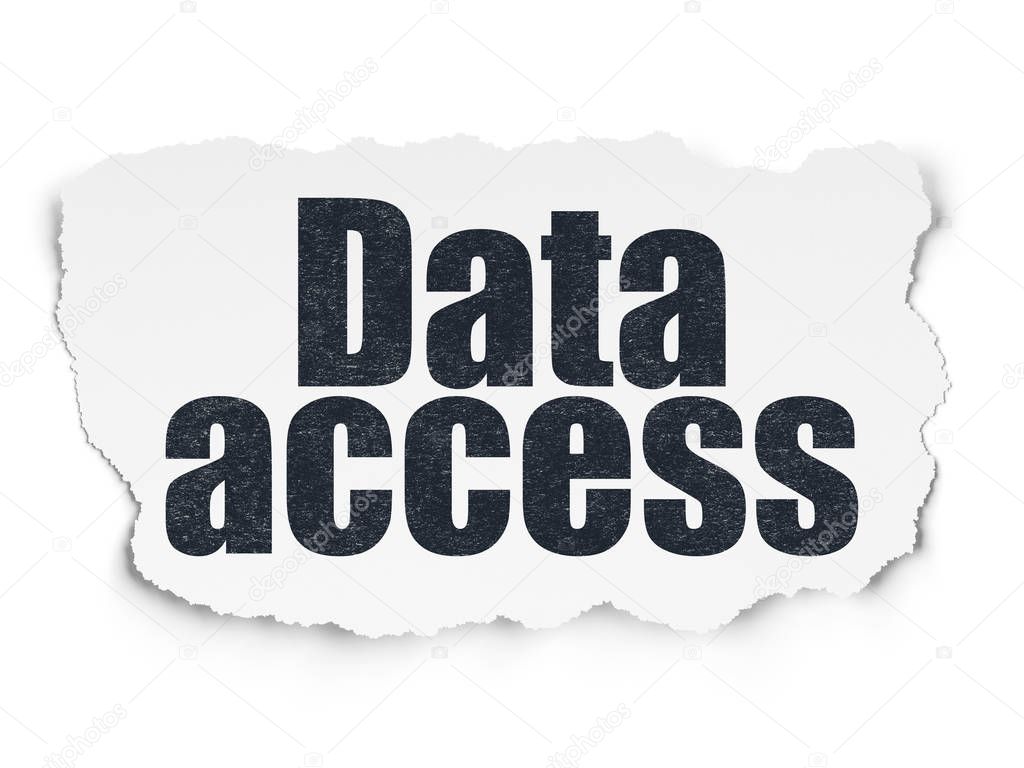 Information concept: Data Access on Torn Paper background