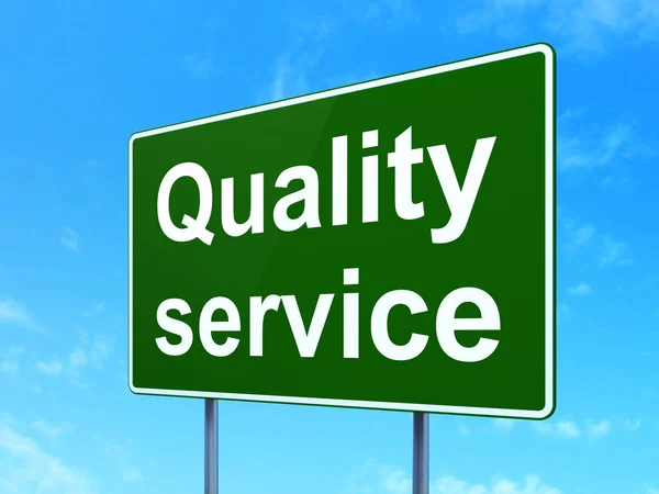 Finance concept: Quality Service on road sign background