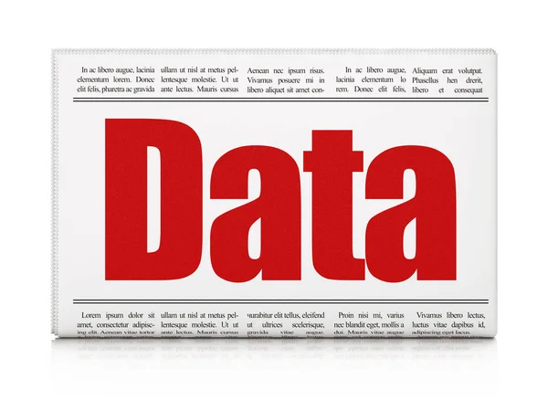 Conceito de dados: título do jornal Dados — Fotografia de Stock