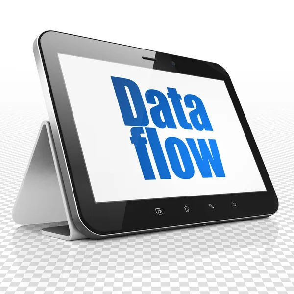 Data concept: Tablet Computer with Data Flow on display — Stock Photo, Image