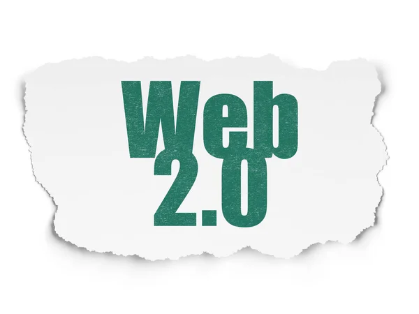 Concetto di Web design: Web 2.0 su sfondo carta strappata — Foto Stock