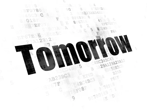 Koncepcja osi czasu: jutro na tle cyfrowy — Zdjęcie stockowe