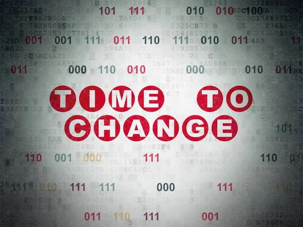 Zeitkonzept: Zeit für Veränderungen auf digitalem Datenpapier-Hintergrund — Stockfoto