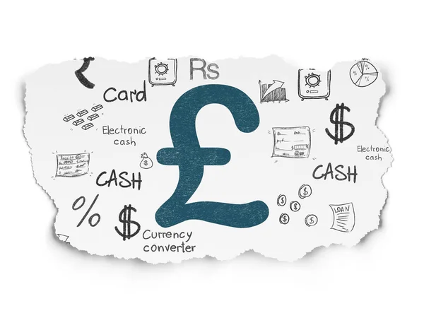 Money concept: Pound on Torn Paper background — Stock Photo, Image