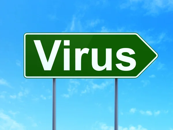 Veiligheidsconcept: Virus op weg teken achtergrond — Stockfoto