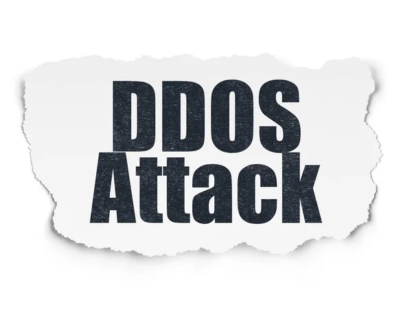Sicherheitskonzept: DOS-Angriff auf zerrissenen Papierhintergrund — Stockfoto