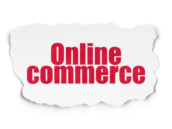 Finance concept: Online Commerce on Torn Paper background — Stock Photo, Image