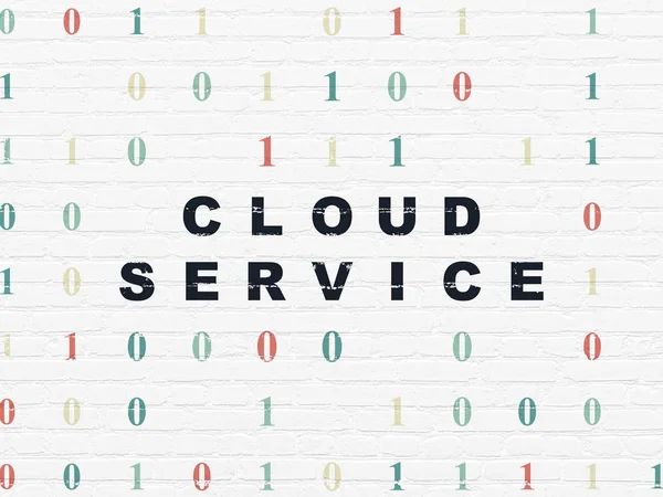Cloud-Computing-Konzept: Cloud-Service auf Wandhintergrund — Stockfoto