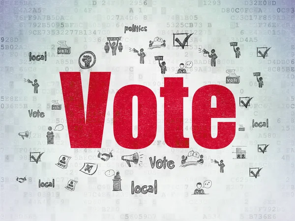 Політична концепція: голосувати на фоні цифрових даних — стокове фото