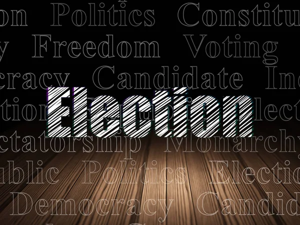Концепция политики: Выборы в гранж-темной комнате — стоковое фото