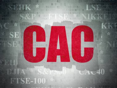 Borsa endeksler kavramı: Cac dijital veri kağıt arka plan üzerinde