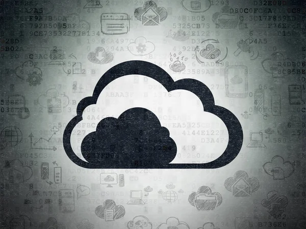 Cloud netwerken concept: Cloud op digitale Data-Paper achtergrond — Stockfoto