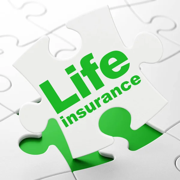 Concepto de seguro: Seguro de vida en el fondo del rompecabezas —  Fotos de Stock