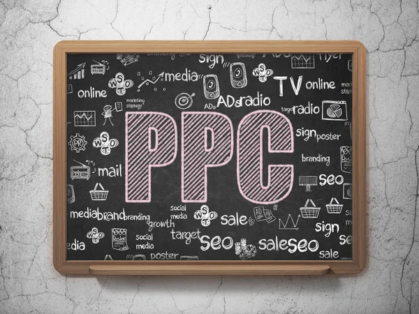 Marketing concept: PPC on School board background