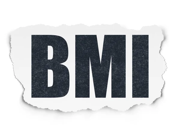 医療の概念: 引き裂かれた紙の背景に Bmi — ストック写真