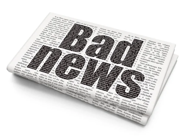 Conceito de notícias: Bad News on Newspaper background — Fotografia de Stock