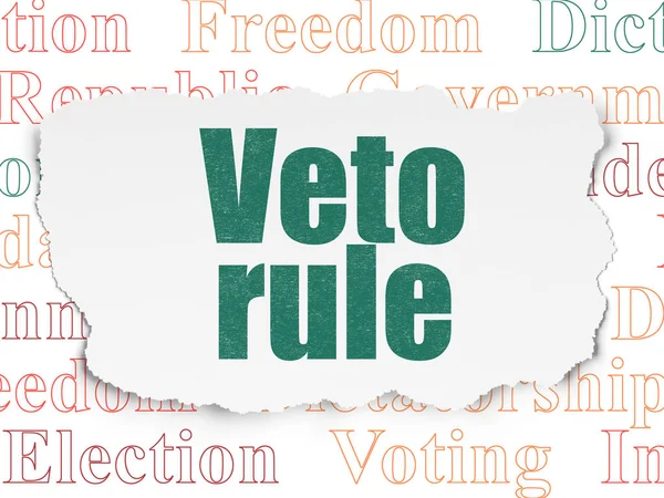 Conceito de política: Veto Rule on Torn Paper background — Fotografia de Stock