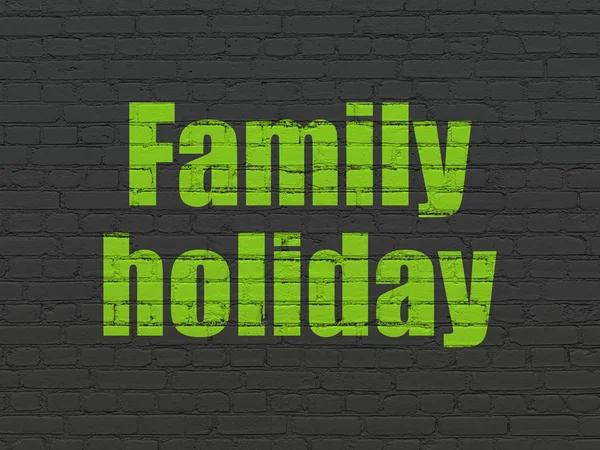 Travel concept: Family Holiday on wall background — Stock Photo, Image