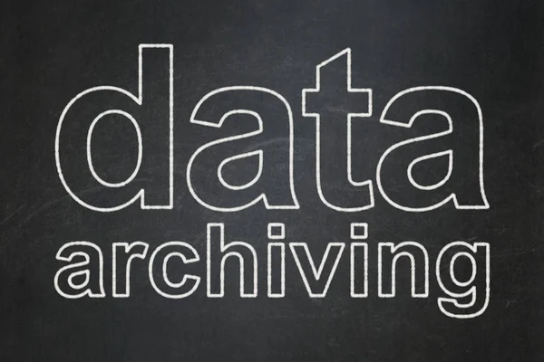 Informatie concept: gegevens archiveren op schoolbord achtergrond — Stockfoto