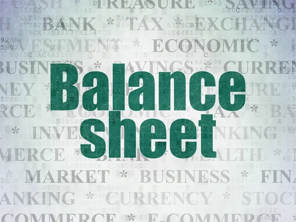 Valuta-konceptet: balansräkningen på Digital Data papper bakgrund — Stockfoto