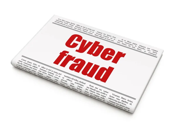 Security concept: newspaper headline Cyber Fraud — Stock Photo, Image