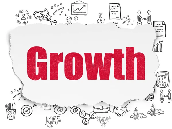 Geschäftskonzept: Wachstum auf zerrissenem Papier — Stockfoto