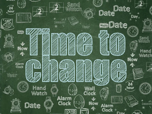 Concept van de tijd: tijd om te wijzigen op de achtergrond van het schoolbestuur — Stockfoto