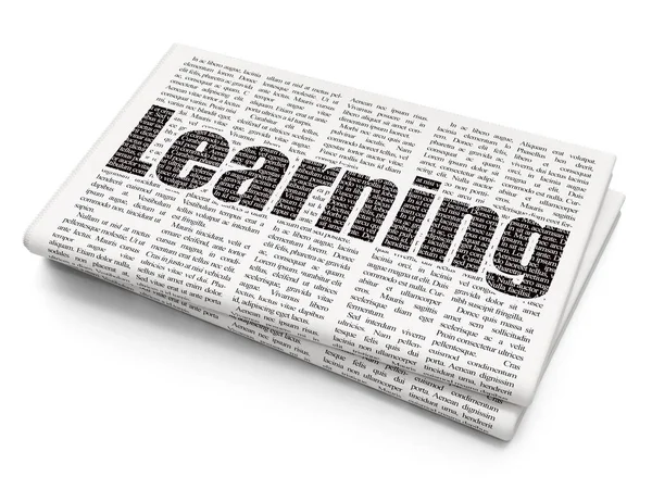 Tanulás fogalma: újság háttér tanulási — Stock Fotó