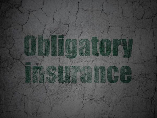 Versicherungskonzept: Versicherungspflicht auf Grunge-Wand-Hintergrund — Stockfoto