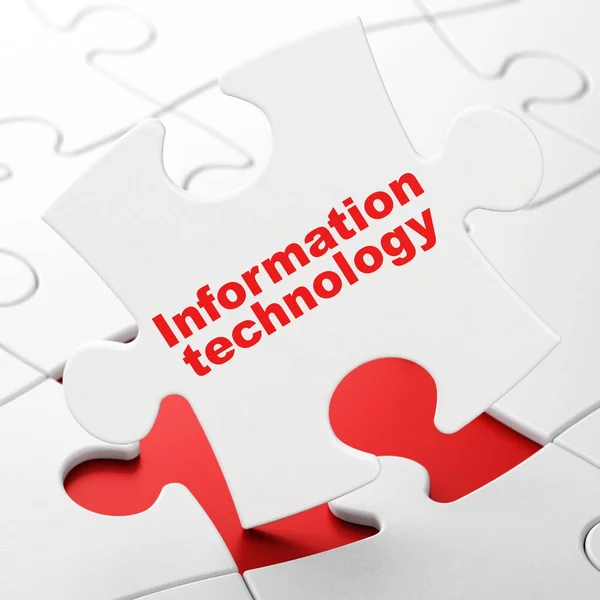 Gegevens concept: informatietechnologie op puzzel achtergrond — Stockfoto