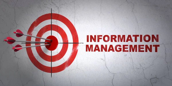 Conceito de informação: target and Information Management on wall background — Fotografia de Stock