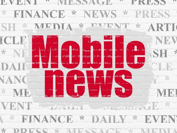 Concepto de noticias: Mobile News on wall background — Foto de Stock