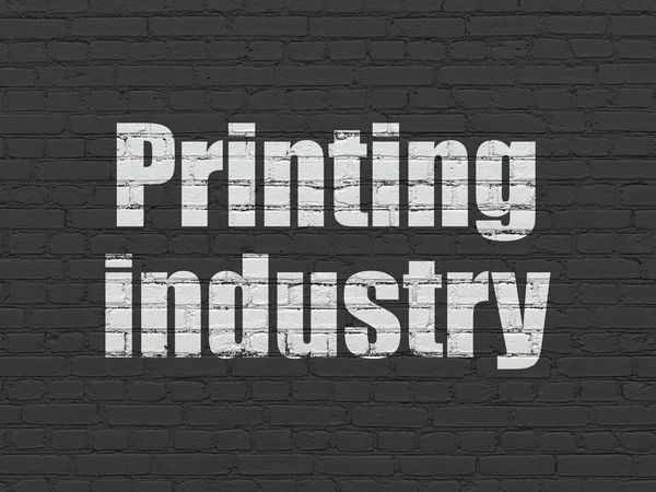 Koncepcja przemysłu: Przemysł drukarski na tle ściany — Zdjęcie stockowe