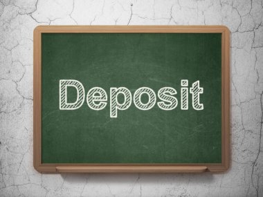 Para birimi kavramı: Kara tahta arka plan mevduat