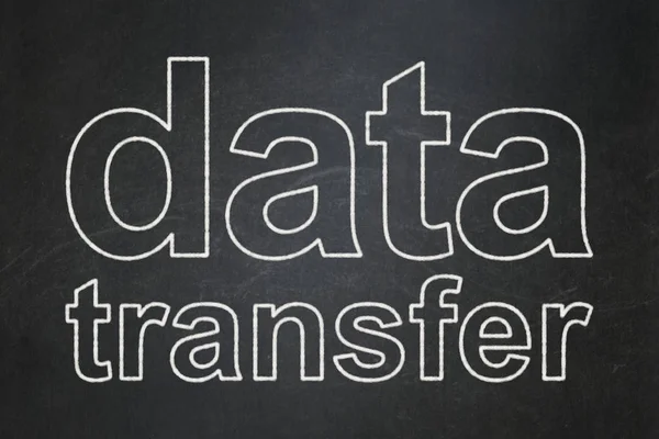Concetto di dati: trasferimento dati su sfondo lavagna — Foto Stock